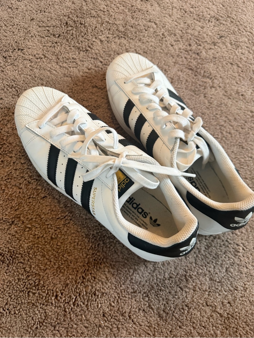 adidas White and Black Classic Superstar Sneakers